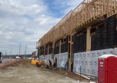 Commercial exterior framing by P-G Roofing and Construction